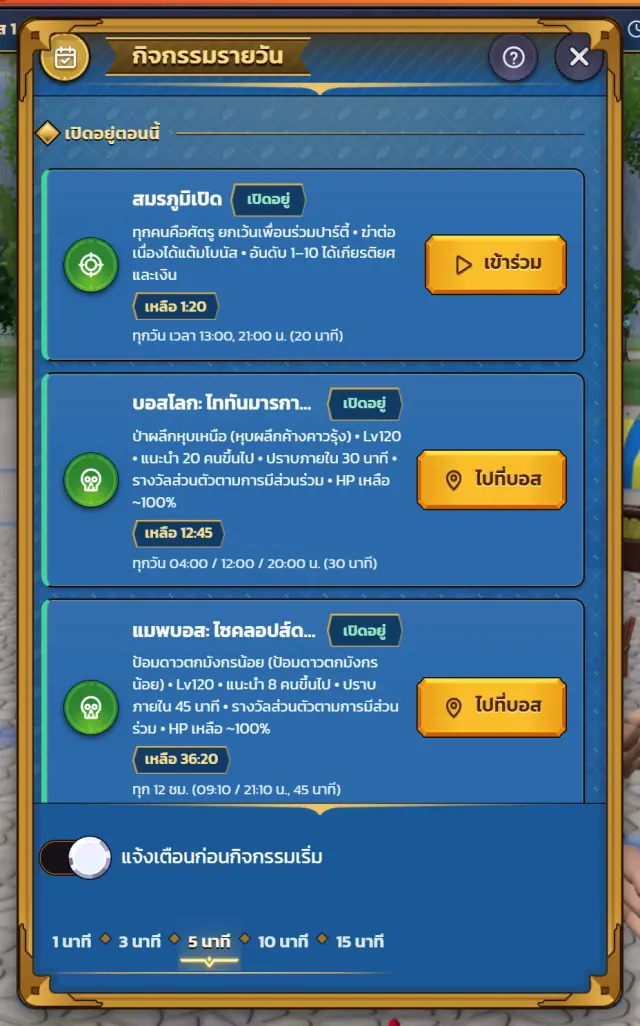 หน้าต่างกิจกรรมรายวัน
